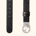 Signature leather reversible belt