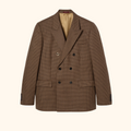 Double breasted houndstooth wool jacket