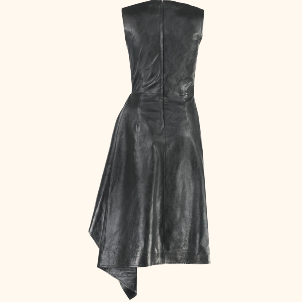 Leather midi dress