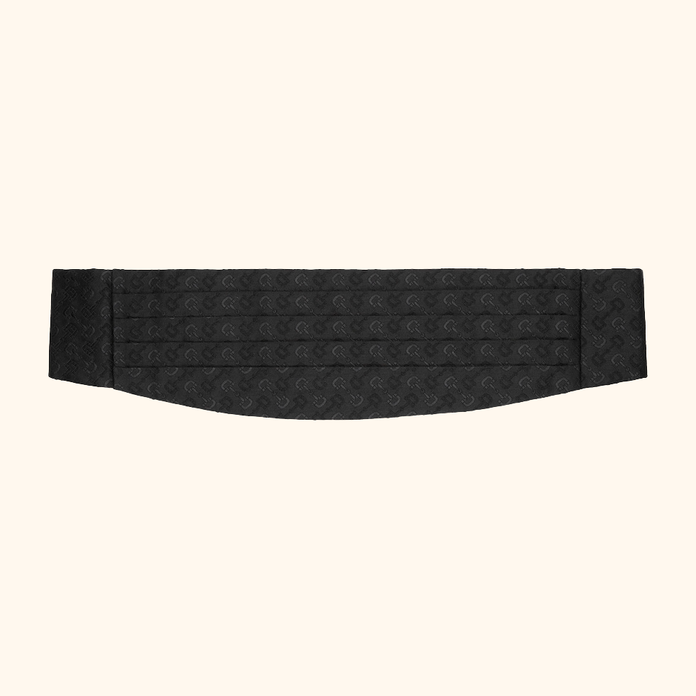 Wool silk horsbit Jacquard cummerbund