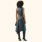 Leather midi dress