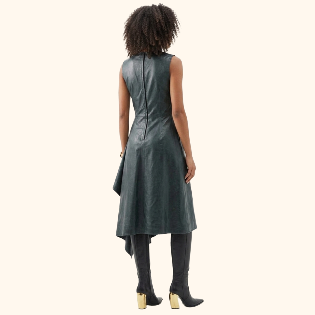 Leather midi dress