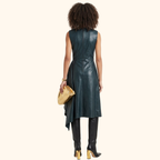 Leather midi dress