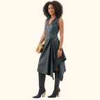 Leather midi dress