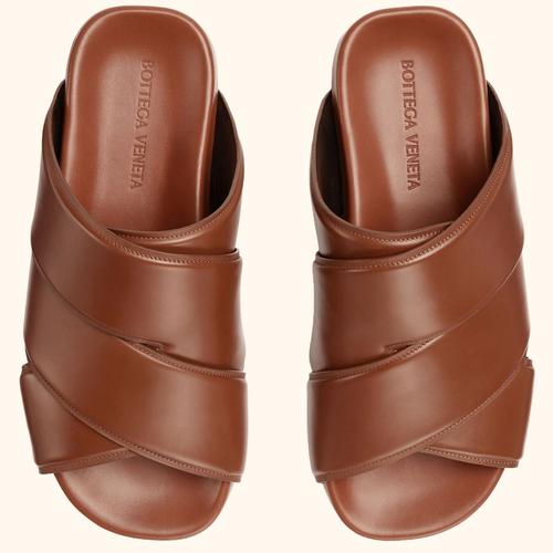 Bottega Veneta men’s bridge sandals  brown
