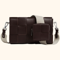 Leather Intreccio cassette cross body bag