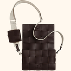 Leather Intreccio cassette cross body bag