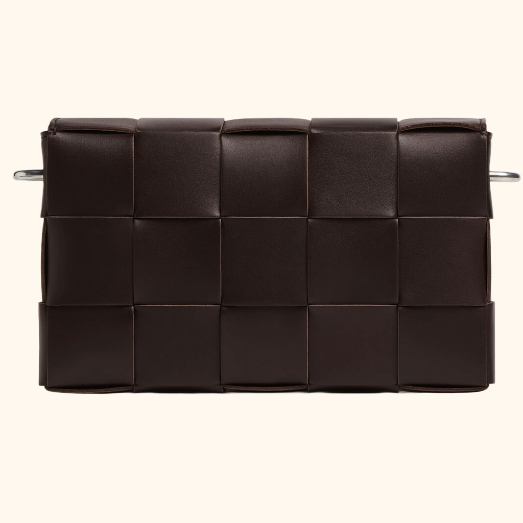 Leather Intreccio cassette cross body bag