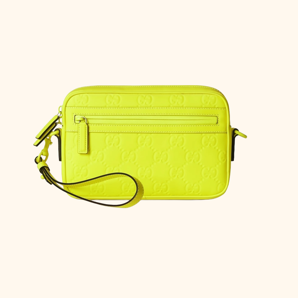 Rubber effect cross body bag