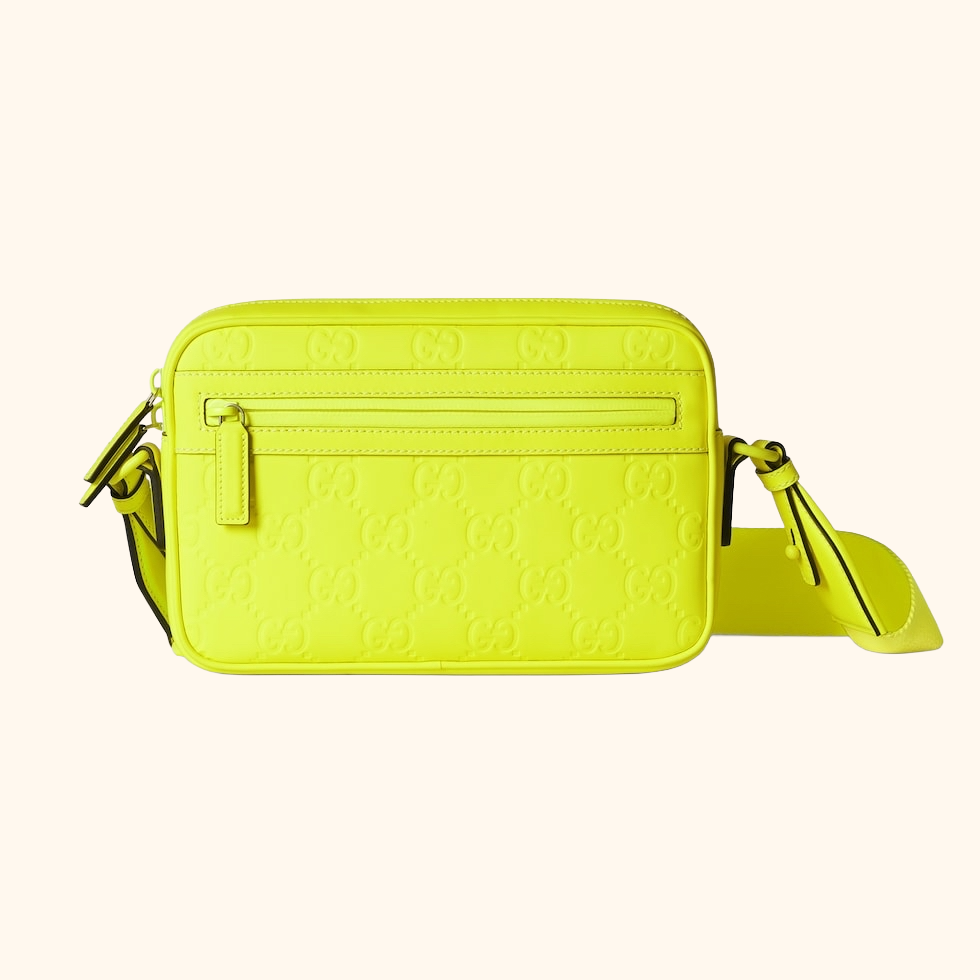 Rubber effect cross body bag
