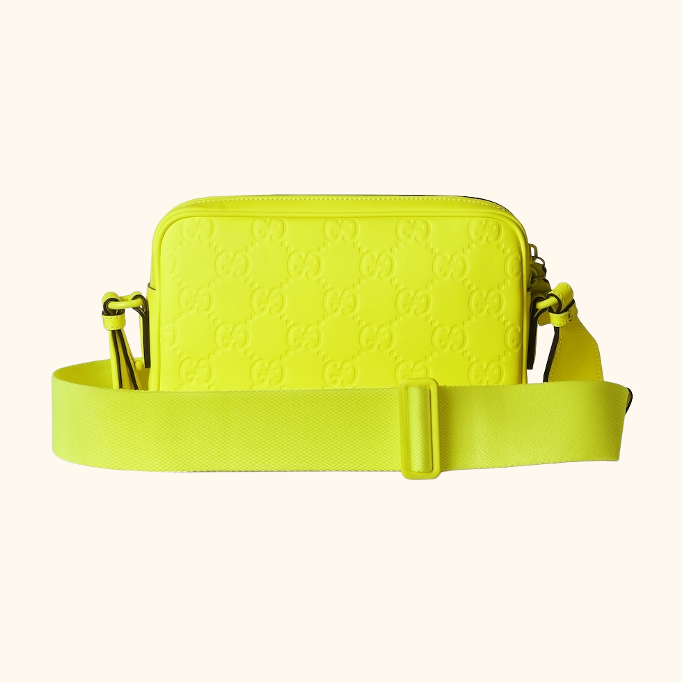 Rubber effect cross body bag