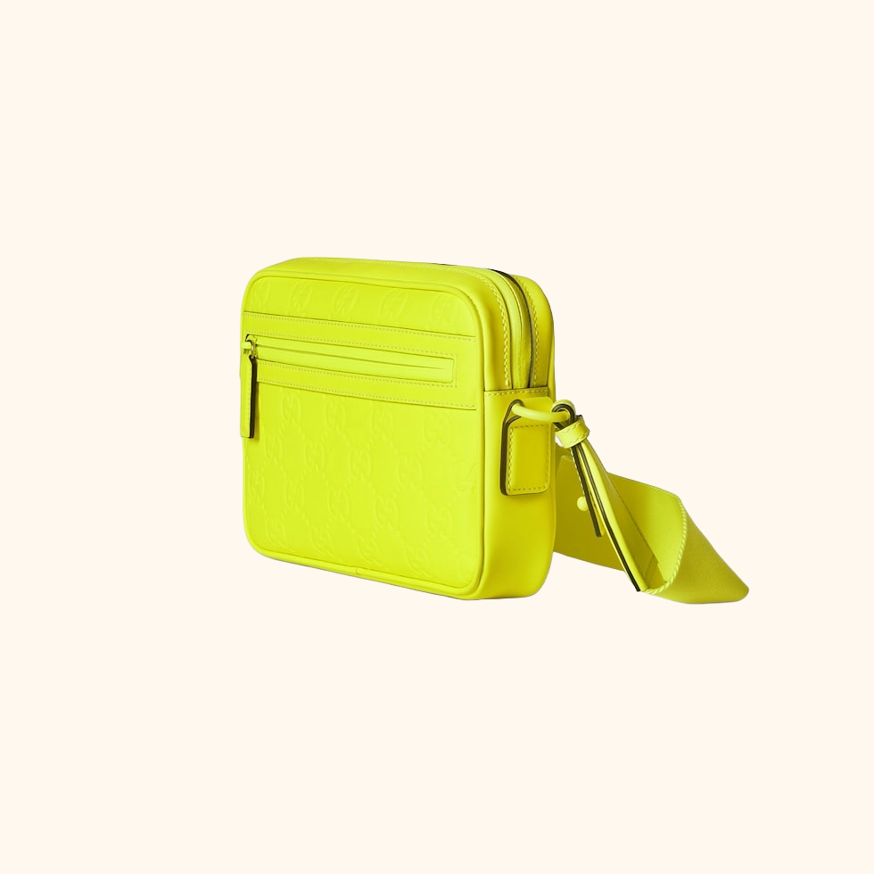 Rubber effect cross body bag