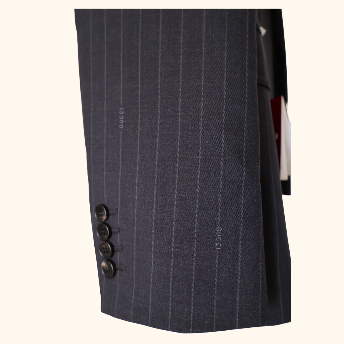 Double breasted pin stripe blazer
