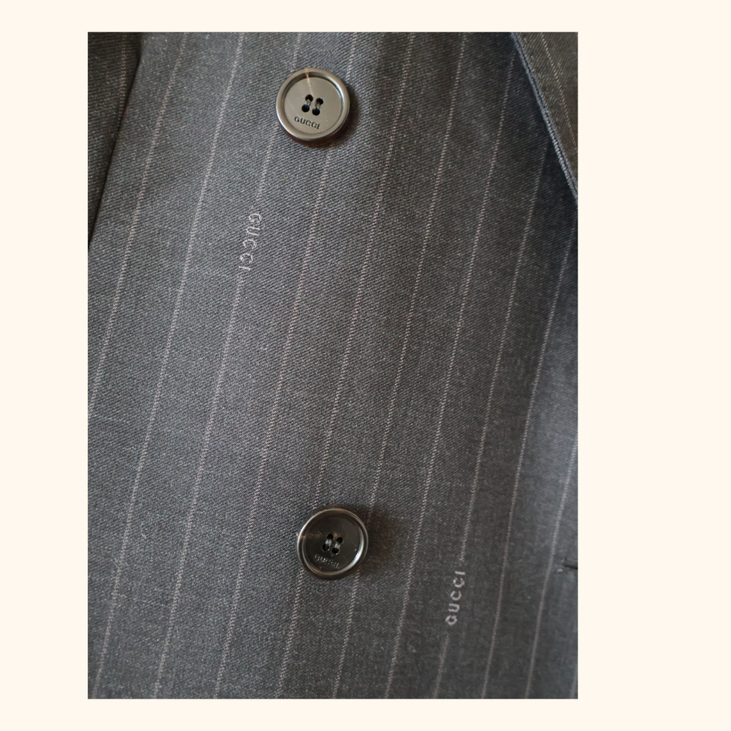 Double breasted pin stripe blazer