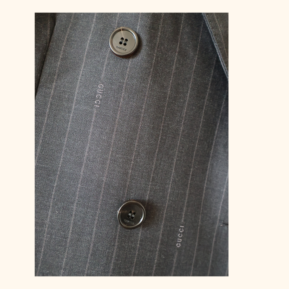 Double breasted pin stripe blazer