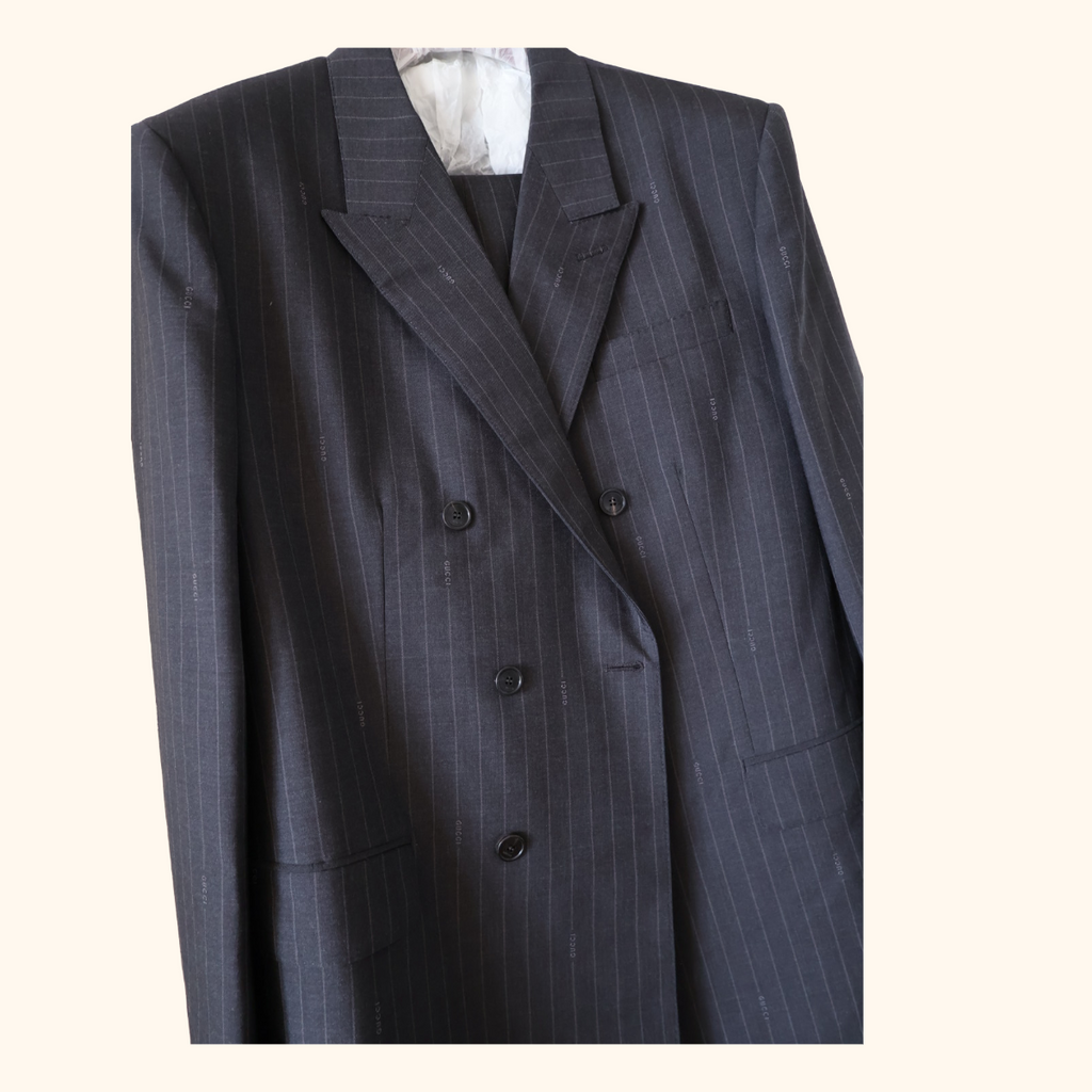 Double breasted pin stripe blazer