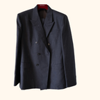 Double breasted pin stripe suit